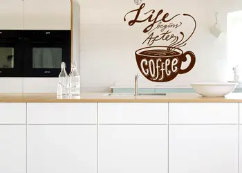 sticker perete bucatarie cafea