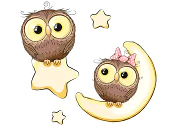 sticker perete bufnite maro