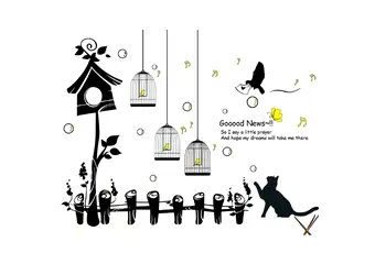 sticker perete colivii folina decor negru