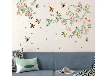 stickere crengi inflorite si pasari