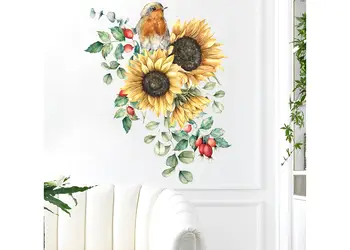 sticker perete decor cu floarea soarelui