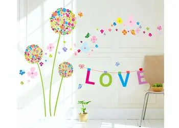 sticker perete folina model floral multicolor love
