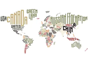 sticker perete harta lumii nume tari