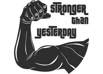 sticker perete sala antrenament stronger than yesterday x1