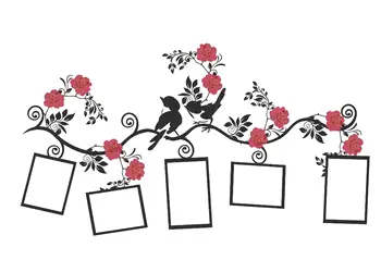 sticker rame foto flori rosii