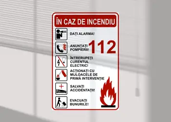 sticker semnalizare masuri de urmat in caz de incendiu 216x148mm s0