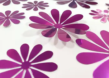 stickere 3d flori oglinda mov