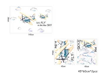 sticker copii avioane printre nori