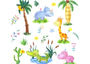 stickere camera copii animalele din savana