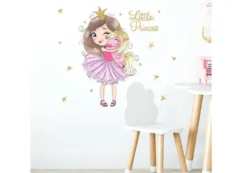 sticker camera fete mica printesa cu unicorn