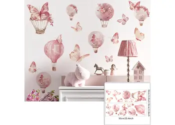 stickere camera fetita fluturi si baloane decor perete mobila geam