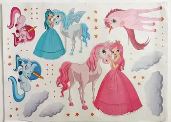 stickere unicorni si printese folina pentru copii multicolor