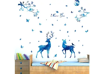 stickere caprioare decor albastru