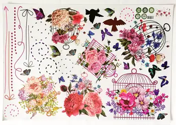 stickere colivii cu flori folina multicolor