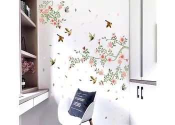 stickere crengi inflorite si pasari