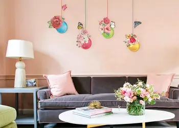 Sticker globuri colorate cu flori