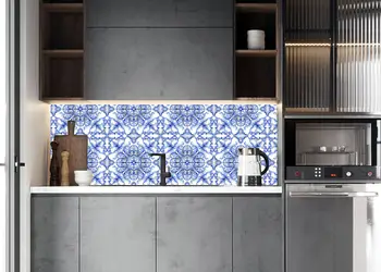 autocolant faianta folina model albastru