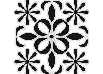 set 18 stickere faianta tea folina model negru