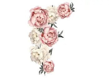 stickere flori folina decor bujori roz crem