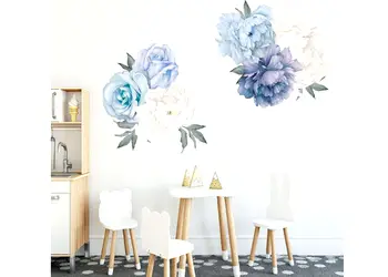 stickere flori albastre folina