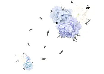 stickere flori folina decor flori albastre