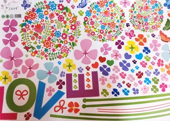 sticker perete folina model floral multicolor love