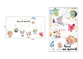 stickere flori ghivece suspendate