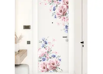 stickere flori decor roz mov
