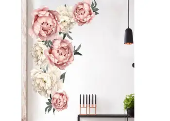 stickere flori folina decor bujori roz crem