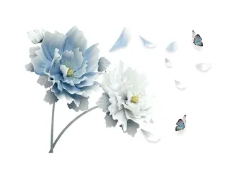 stickere flori folina decor floral gri albastrui