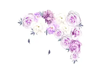 stickere flori lila decor perete