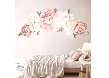 stickere flori folina ghirlanda bujori roz