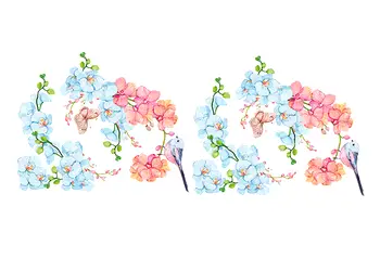 stickere flori folina orhidee in nuante pastel