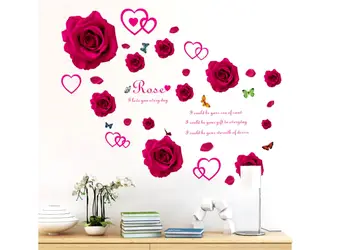 stickere flori folina trandafiri rosii si inimioare