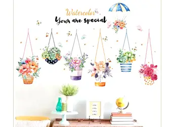 stickere flori ghivece suspendate