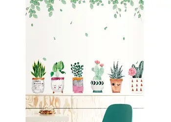 stickere flori in ghivece decorative