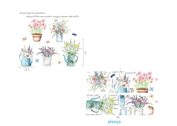 set 5 stickere ghivece cu flori