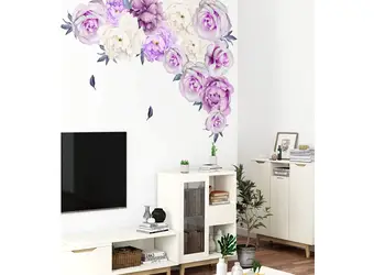 stickere flori lila decor perete