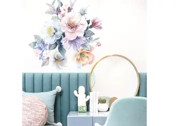 stickere flori nuante pastel 50 cm