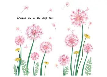 stickere flori papadii roz