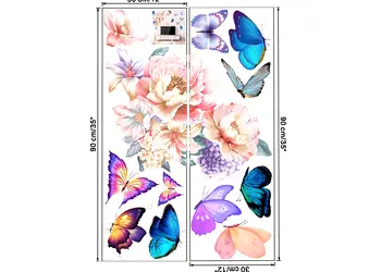 stickere flori si fluturi folina ksy26 in nuante pastel