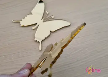 stickere oglinda aurie fluturi set cu 3 bucati