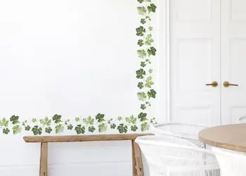 set 2 stickere crengute cu frunze verzi