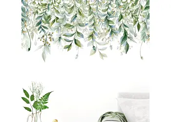 stickere frunze verzi pastel bordura autoadeziva