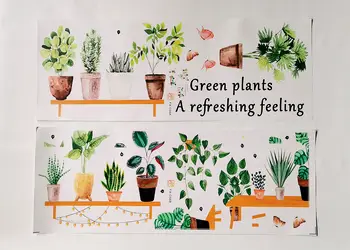 stickere polite cu plante verzi