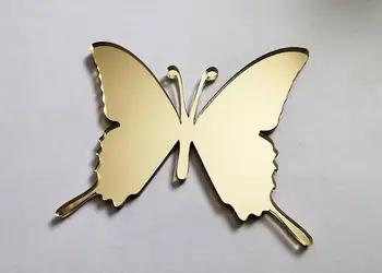 stickere oglinda aurie fluturi set cu 3 bucati