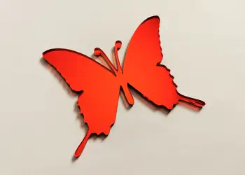 stickere oglinda rosie fluturi set cu 3 bucati