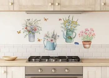 set 5 stickere ghivece cu flori