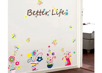 stickere perete folina decor floral multicolor better life