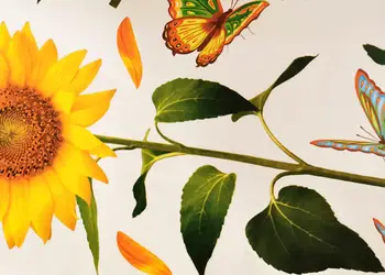 set 4 stickere floarea soarelui folina flori si fluturi